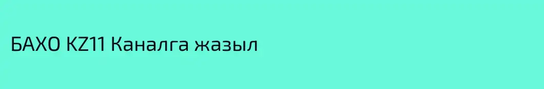 БАХО KZ11 Каналга жазыл